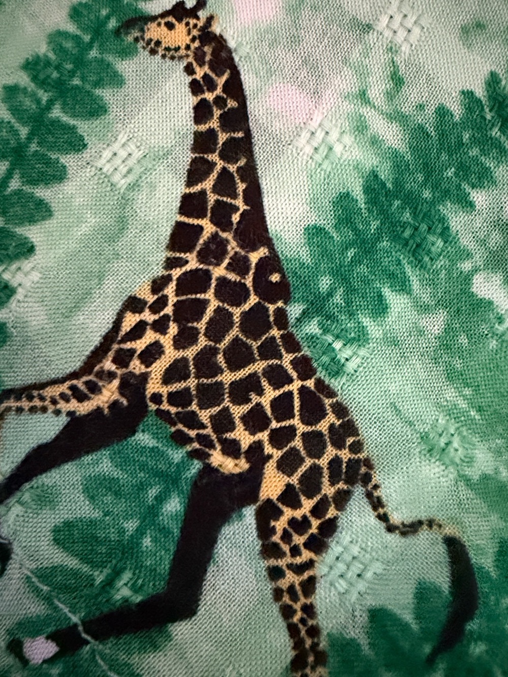 Jane + Delancey Giraffe Print Green Button Front Shirt Dress Swimsuit Cover-Up M - Picture 3 of 9